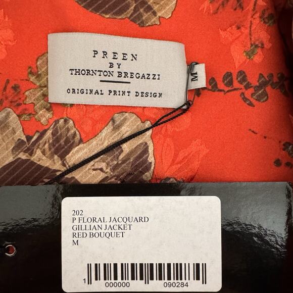 Preen by Thornton Bregazzi Floral Jacquard Blazer Red Bouquet M Avant Garde NWT - Picture 10 of 11